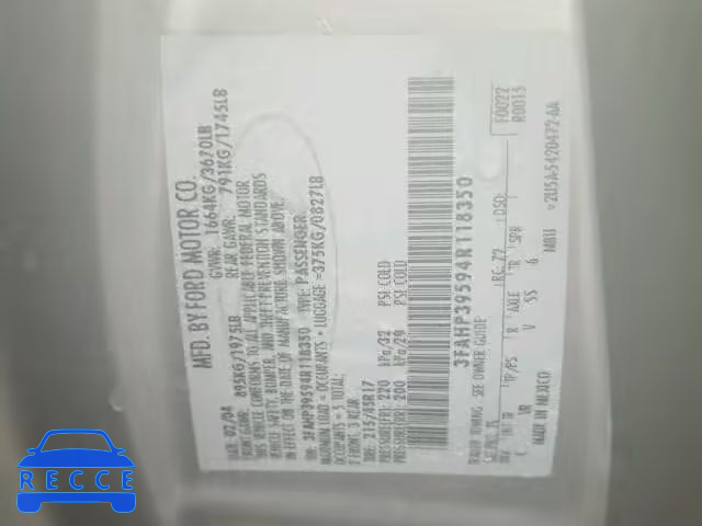 2004 FORD FOCUS ZX3 3FAHP39594R118350 image 9