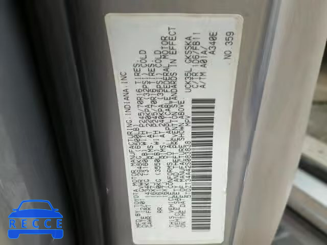 2002 TOYOTA SEQUOIA SR 5TDZT34A42S083838 image 9