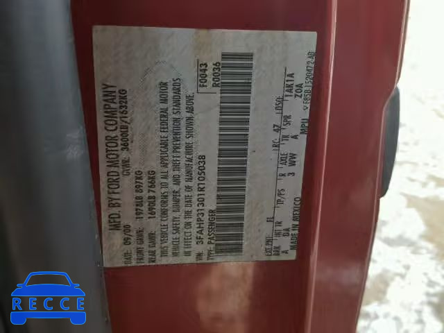 2001 FORD FOCUS ZX3 3FAHP31301R105038 image 9