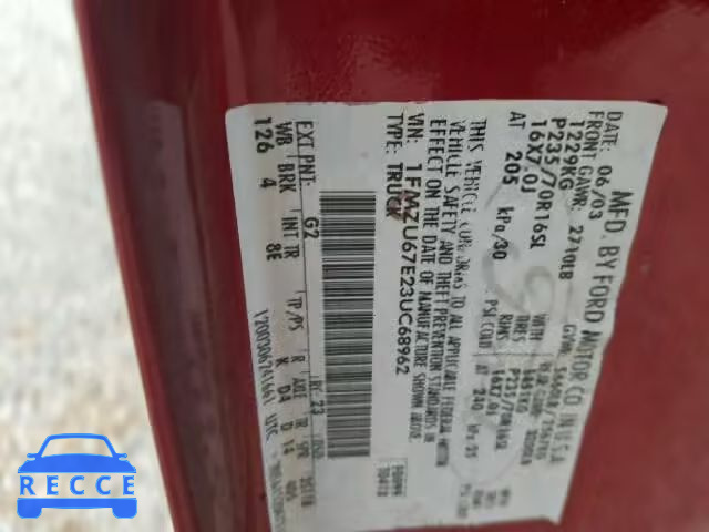 2003 FORD EXPLORER S 1FMZU67E23UC68962 image 9