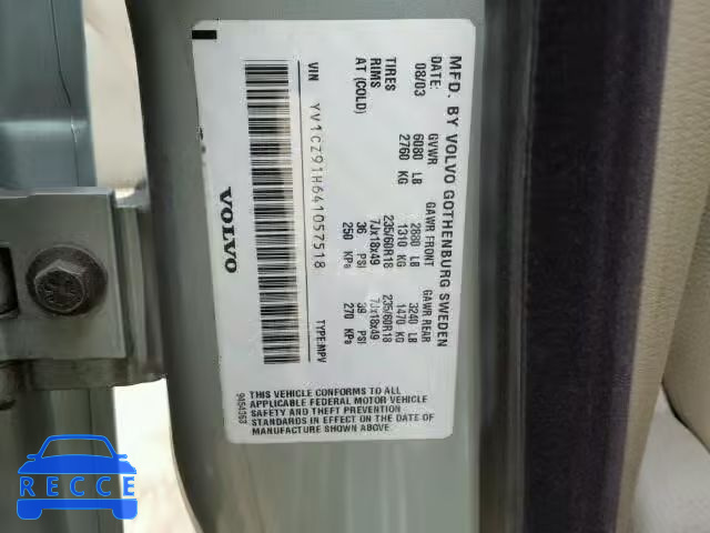 2004 VOLVO XC90 T6 YV1CZ91H641057518 image 9