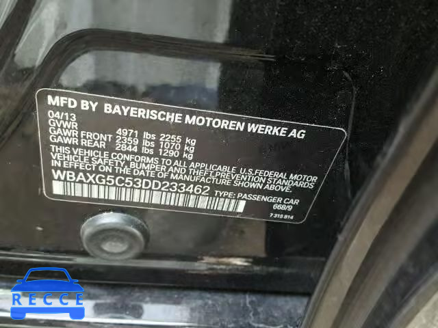 2013 BMW 528I WBAXG5C53DD233462 Bild 9