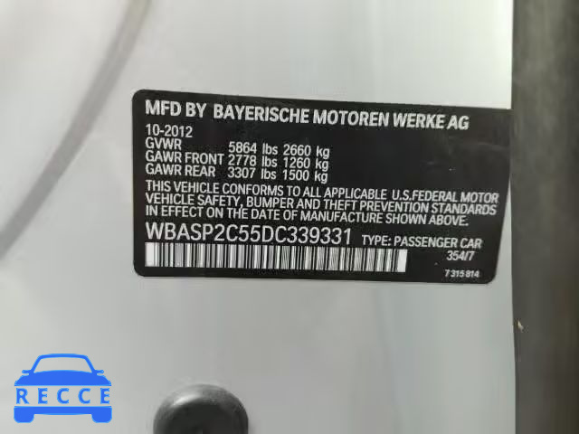 2013 BMW 535XI GT WBASP2C55DC339331 Bild 9