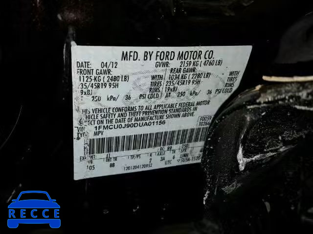 2013 FORD ESCAPE TIT 1FMCU0J90DUA01156 image 9
