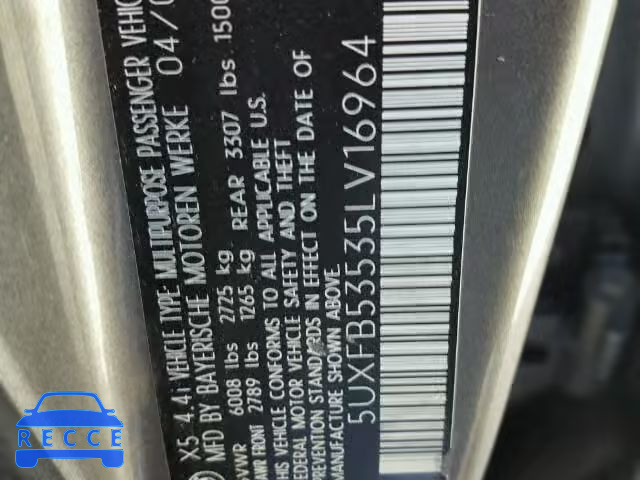 2005 BMW X5 4.4I 5UXFB53535LV16964 image 9