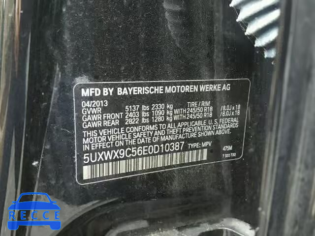 2014 BMW X3 XDRIVE2 5UXWX9C56E0D10387 зображення 9