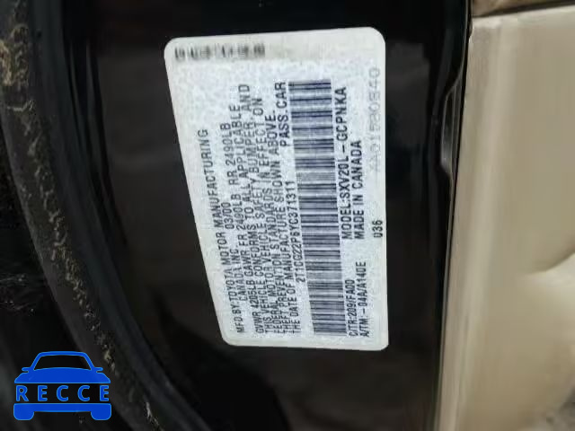 2000 TOYOTA CAMRY SOLA 2T1CG22P6YC371311 зображення 9