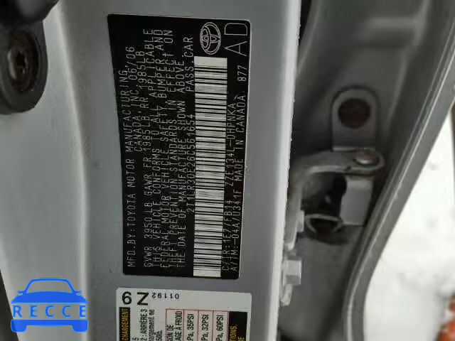 2006 TOYOTA MATRIX XR 2T1LR30E26C561654 image 9