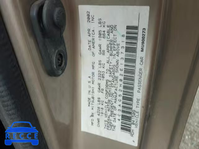 2002 CHRYSLER SEBRING LX 4C3AG52H02E137318 image 9