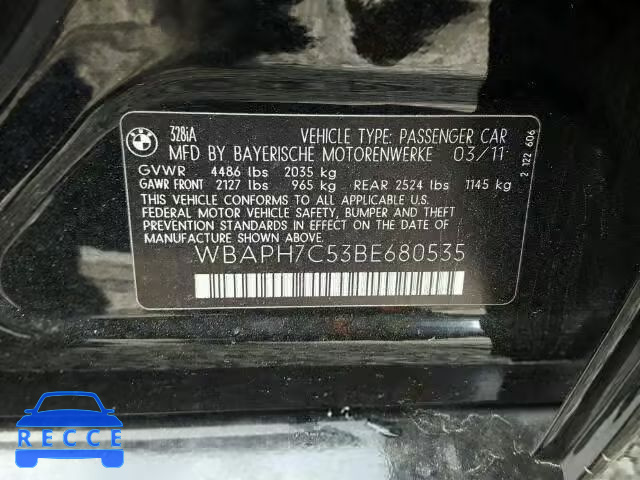 2011 BMW 328I WBAPH7C53BE680535 зображення 9