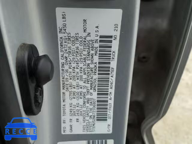 2007 TOYOTA TACOMA DOU 5TEMU52N67Z336807 image 9