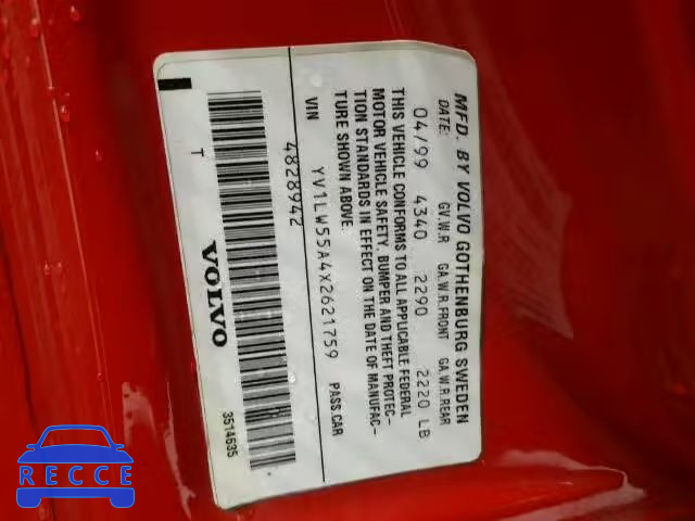 1999 VOLVO V70 YV1LW55A4X2621759 image 9