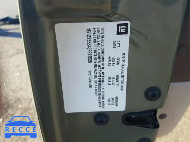 2006 CHEVROLET MALIBU LS 1G1ZS53846F272520 image 9