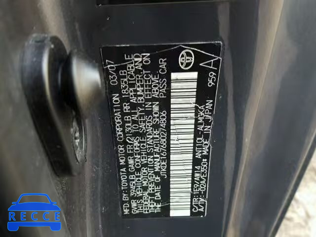 2008 TOYOTA SCION TC JTKDE167680274806 image 9