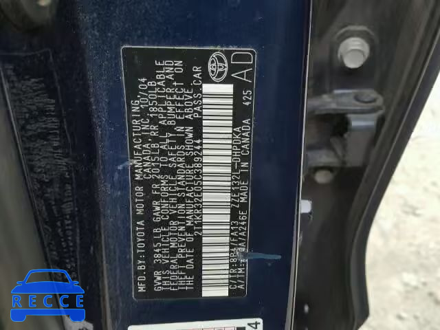 2005 TOYOTA MATRIX 2T1KR32E05C389244 image 9