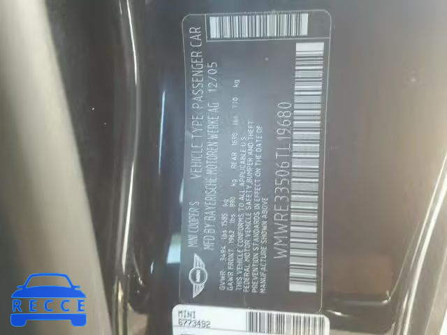 2006 MINI COOPER S WMWRE33506TL19680 image 9