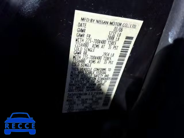 2006 NISSAN QUEST S/SE 5N1BV28U16N117994 зображення 9