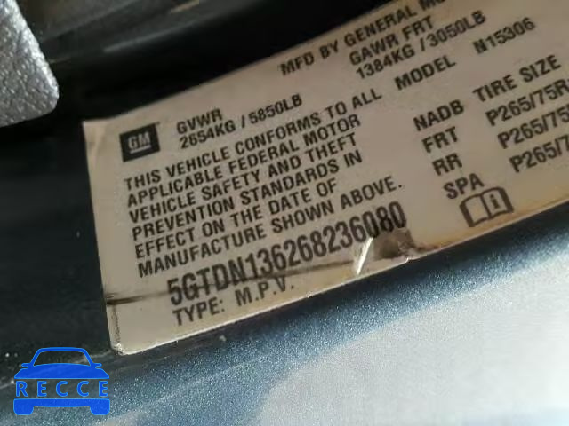 2006 HUMMER H3 SUV 5GTDN136268236080 image 9