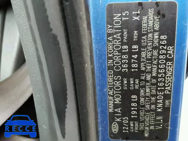 2006 KIA RIO5 KNADE163566089268 image 9