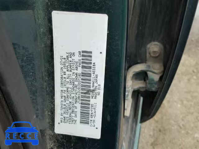 2001 TOYOTA PRIUS JT2BK12U910037180 зображення 9