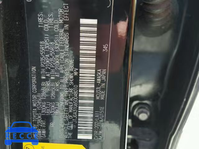 2005 LEXUS RX 330 JTJGA31U650048010 image 9