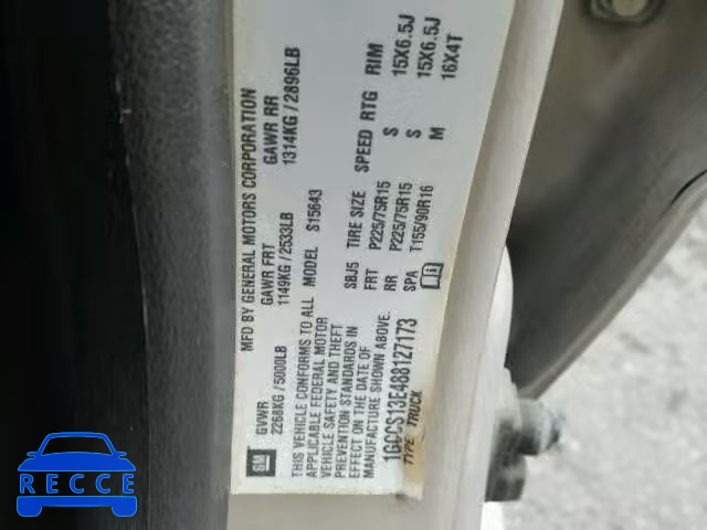 2008 CHEVROLET COLORADO 1GCCS13E488127173 image 9