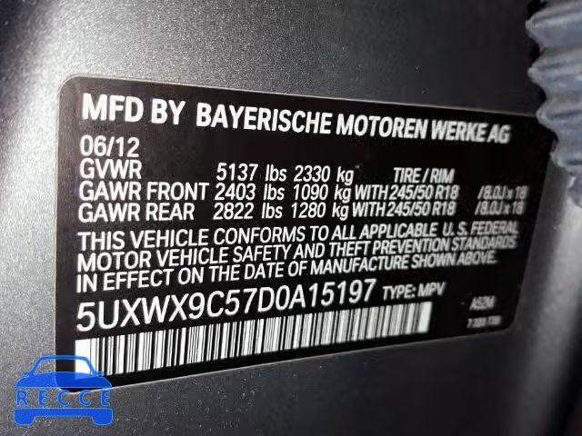 2013 BMW X3 XDRIVE2 5UXWX9C57D0A15197 Bild 9