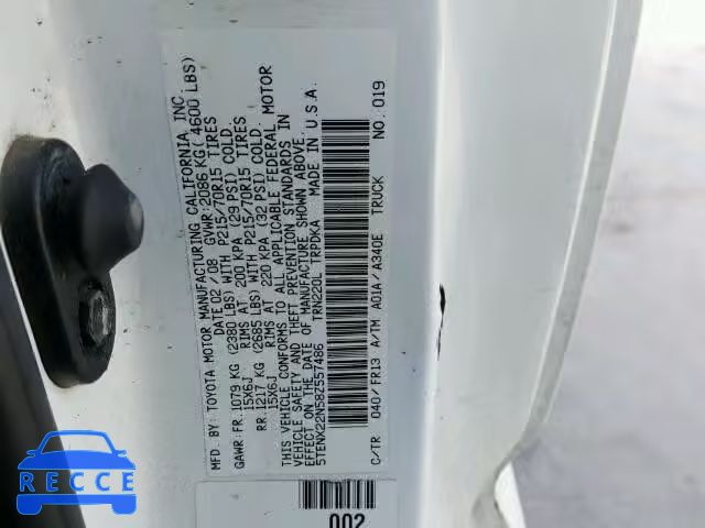 2008 TOYOTA TACOMA 5TENX22N58Z557486 image 9