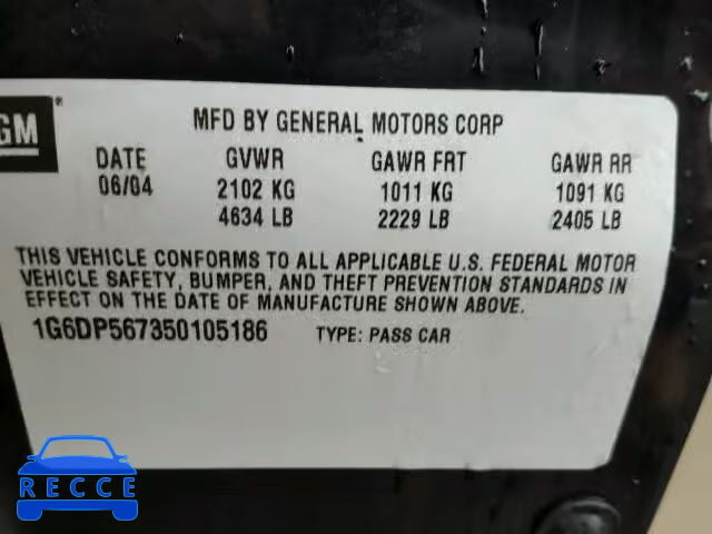 2005 CADILLAC C/T CTS HI 1G6DP567350105186 image 9