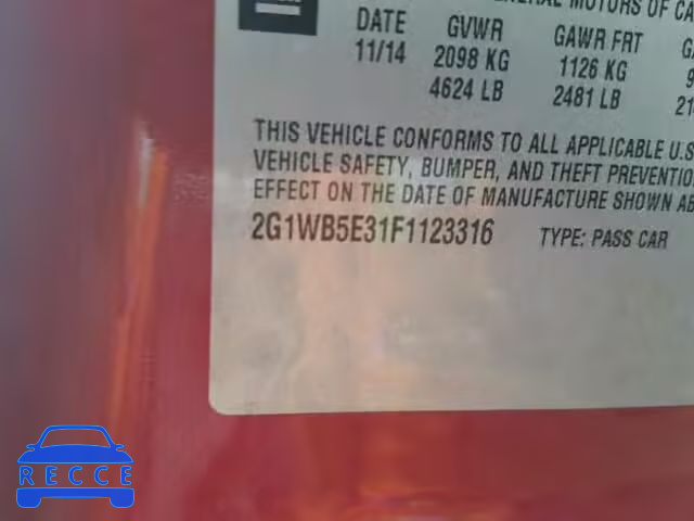 2015 CHEVROLET IMPALA LIM 2G1WB5E31F1123316 зображення 9