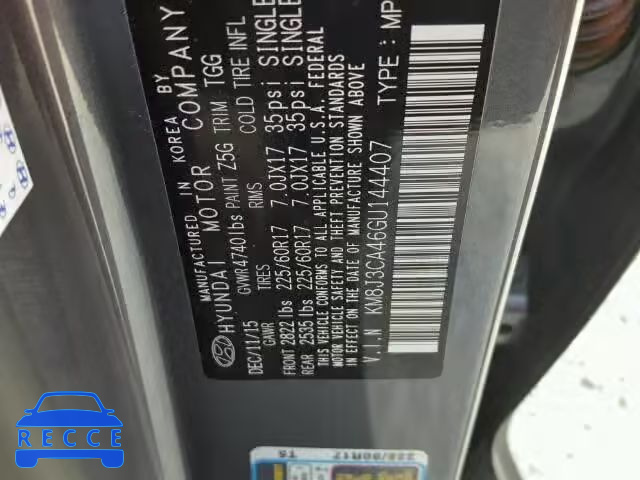 2016 HYUNDAI TUCSON LIM KM8J3CA46GU144407 image 9