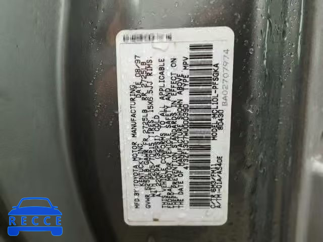 1998 TOYOTA SIENNA LE/ 4T3ZF13C7WU000390 image 9