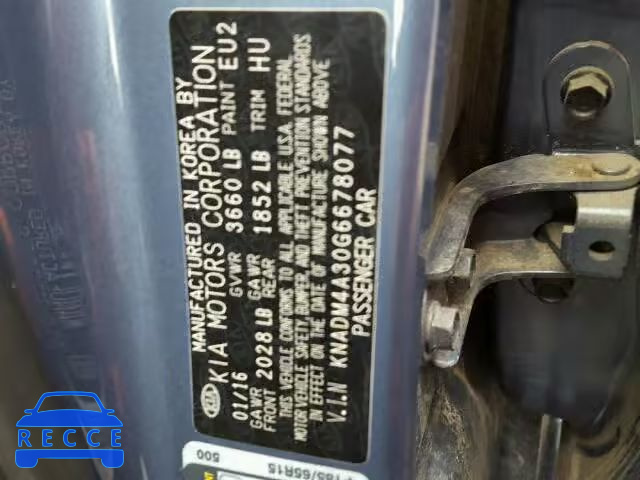 2016 KIA RIO LX KNADM4A30G6678077 image 9