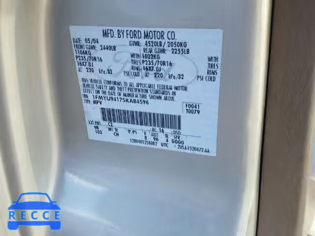 2005 FORD ESCAPE LIM 1FMYU94175KA84596 image 9
