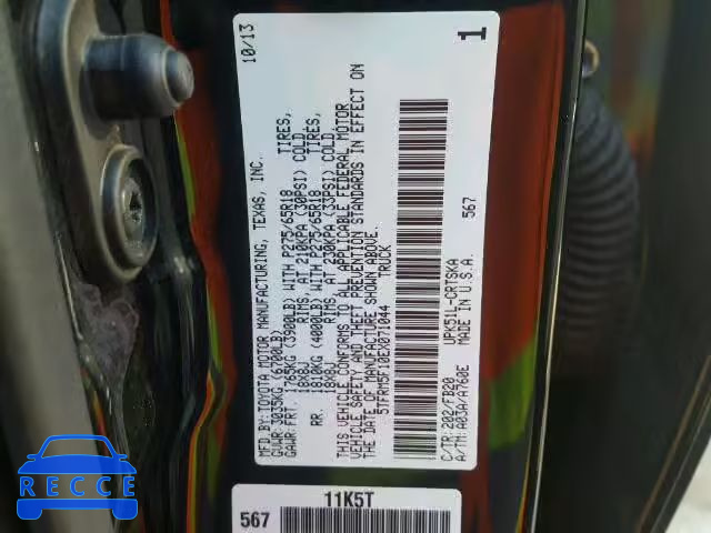 2014 TOYOTA TUNDRA DOU 5TFRM5F10EX071044 зображення 9