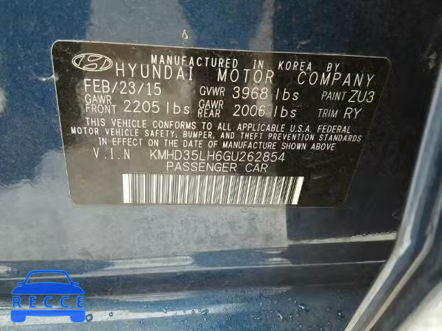 2016 HYUNDAI ELANTRA GT KMHD35LH6GU262854 зображення 9