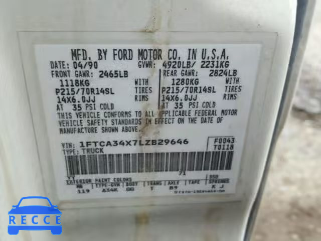 1990 FORD AEROSTAR 1FTCA34X7LZB29646 image 9