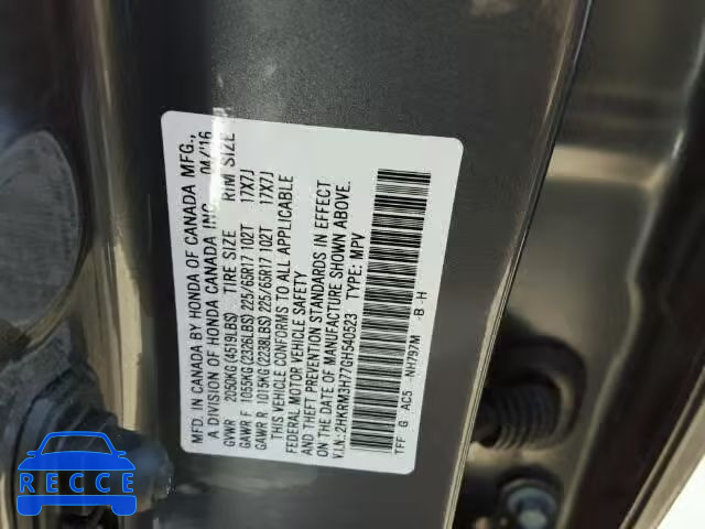 2016 HONDA CR-V EX-L 2HKRM3H77GH540523 image 9