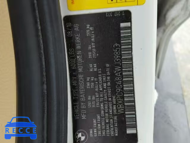 2010 BMW X3 XDRIVE3 WBXPC9C48AWJ39853 image 9