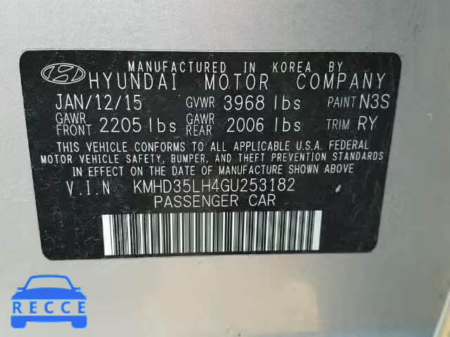 2016 HYUNDAI ELANTRA GT KMHD35LH4GU253182 Bild 9