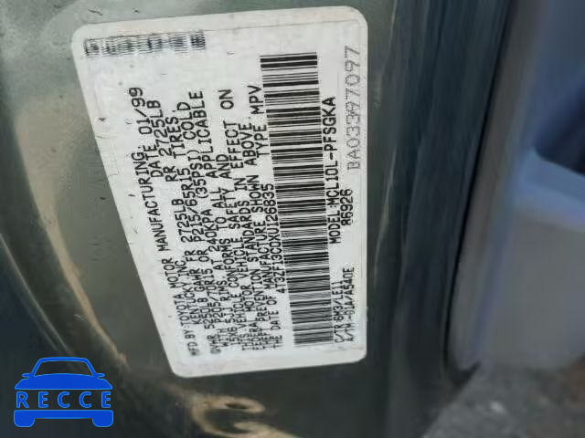 1999 TOYOTA SIENNA LE/ 4T3ZF13C0XU126835 image 9