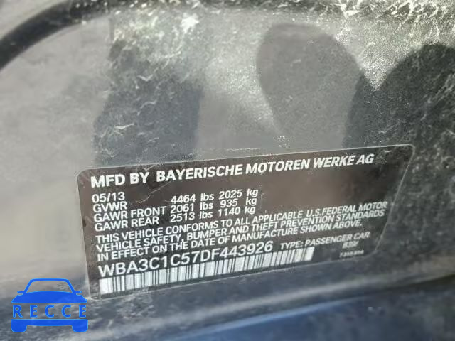 2013 BMW 328I SULEV WBA3C1C57DF443926 Bild 9