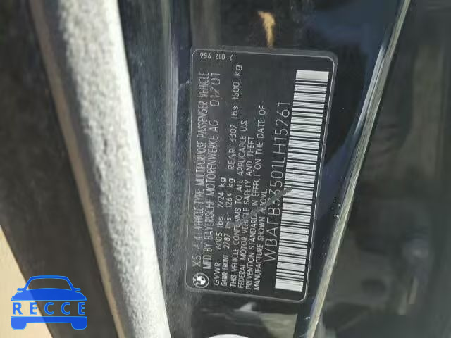 2001 BMW X5 4.4I WBAFB33501LH15261 зображення 9