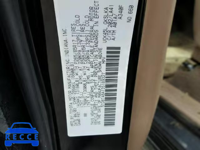 2003 TOYOTA SEQUOIA LI 5TDBT48A13S189327 image 9