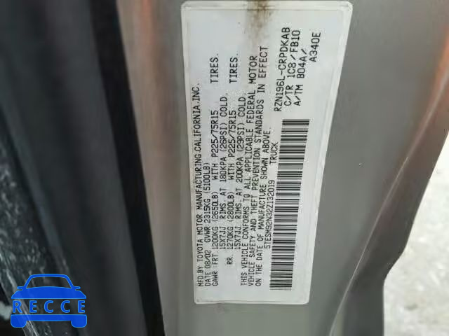 2002 TOYOTA TACOMA XTR 5TESM92N32Z132019 image 9