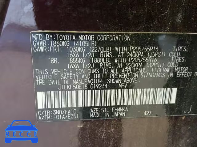 2008 TOYOTA SCION XB JTLKE50E181019234 image 9