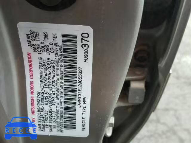 2002 MITSUBISHI MONTERO SP JA4MT31R12J055037 image 9