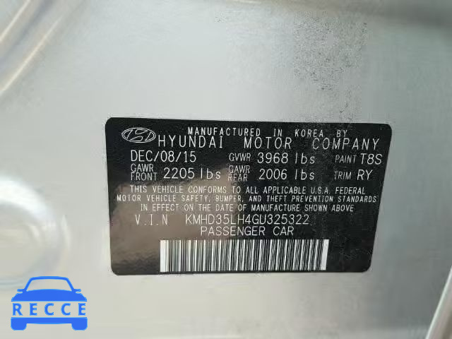 2016 HYUNDAI ELANTRA GT KMHD35LH4GU325322 image 9