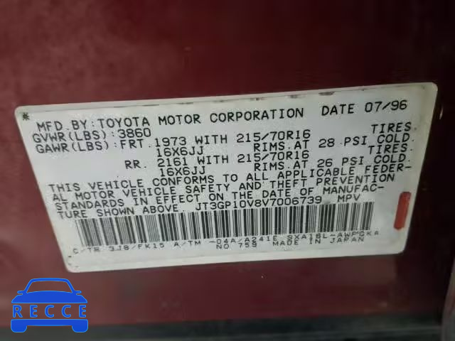 1997 TOYOTA RAV4 JT3GP10V8V7006739 image 9