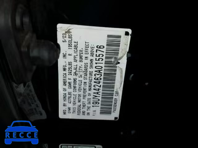 2003 ACURA 3.2 CL 19UYA42463A015576 image 9